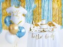 Baner HELLO BABY złoty lustrzany napis Baby Shower