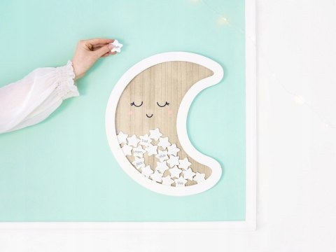Księga gości KSIĘŻYC drewniana prezent Baby Shower Księga gości KSIĘŻYC drewniana prezent Baby Shower
