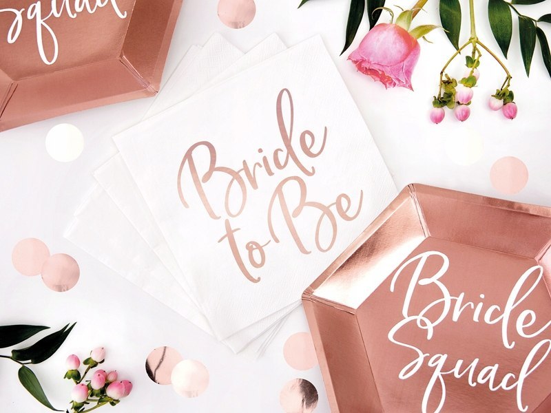 Obrus na wieczór panieński różowe złoto rose gold Obrus na wieczór panieński różowe złoto rose gold