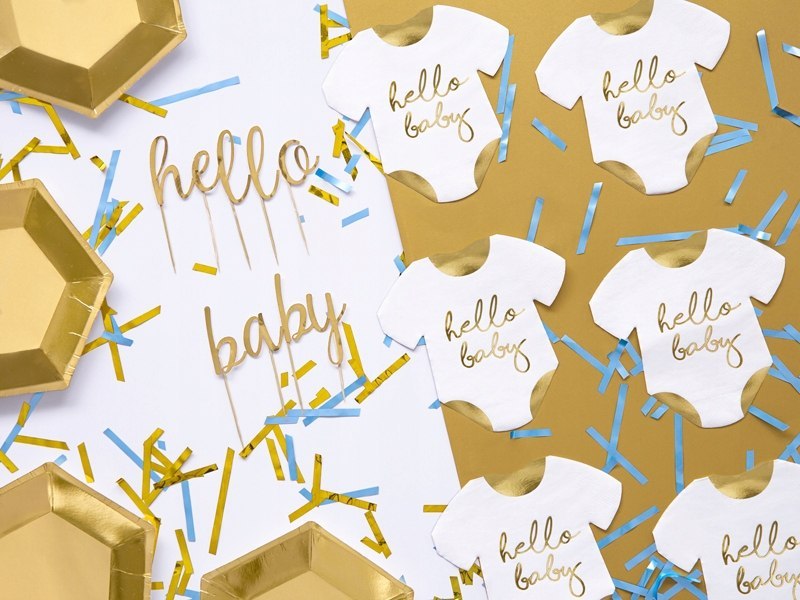 Serwetki śpioszki HELLO BABY ozdoby Baby Shower 20 Serwetki śpioszki HELLO BABY ozdoby Baby Shower 20