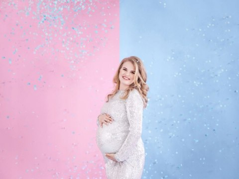 Tuba z konfetti błękitna Baby Shower chłopiec 60cm Tuba z konfetti błękitna Baby Shower chłopiec 60cm