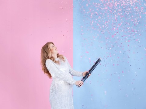 Tuba z konfetti różowa Baby Shower dziewczynka 60 Tuba z konfetti różowa Baby Shower dziewczynka 60