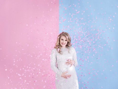 Tuba z konfetti różowa Baby Shower dziewczynka 60 Tuba z konfetti różowa Baby Shower dziewczynka 60