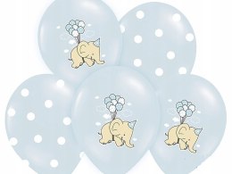 Balony SŁONIK niebieskie na roczek baby shower x5