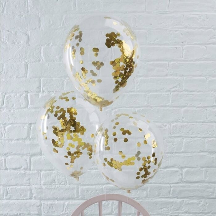 Balony z konfetti na roczek baby shower chrzest