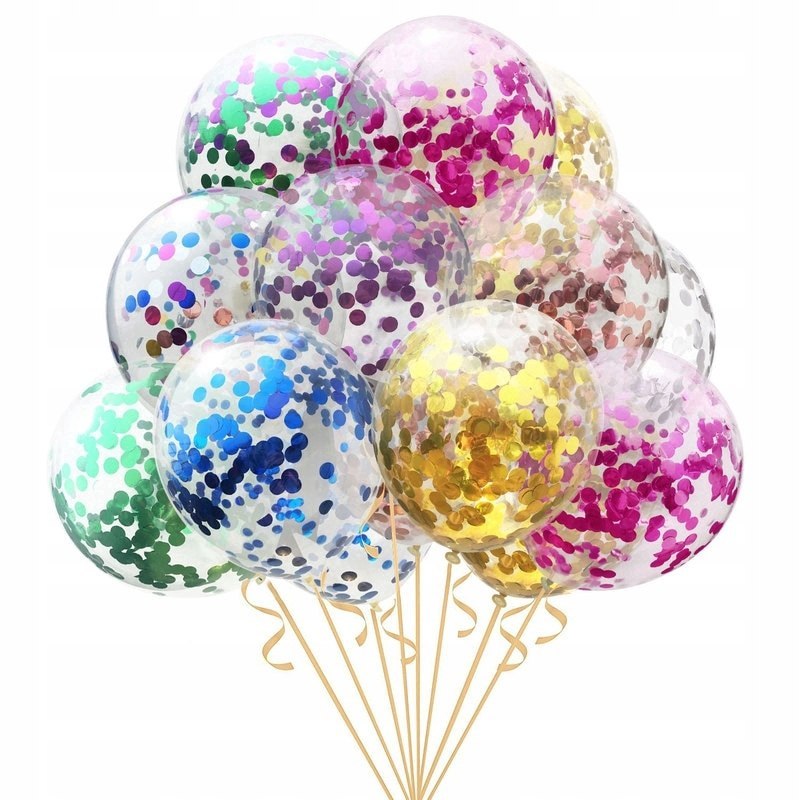 Balony z konfetti na roczek baby shower chrzest Balony z konfetti na roczek baby shower chrzest