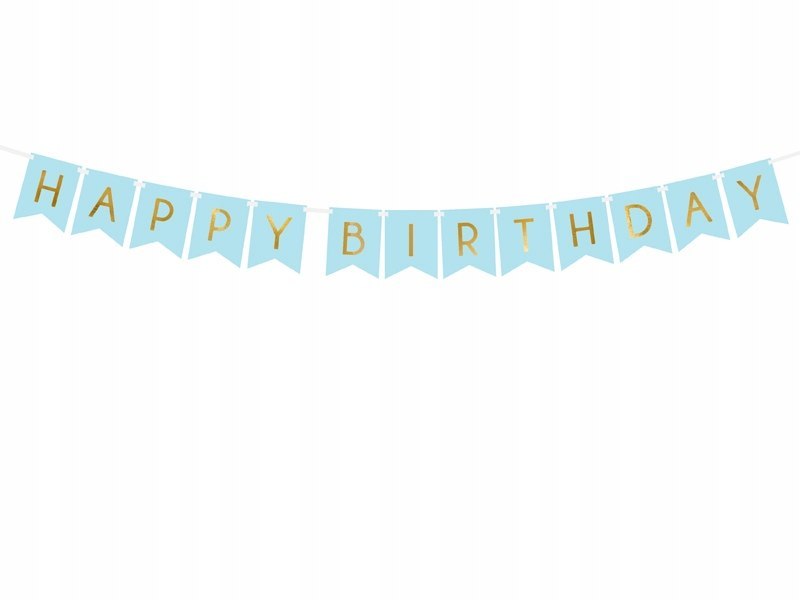 Baner HAPPY BIRTHDAY niebieski na urodziny roczek Baner HAPPY BIRTHDAY niebieski na urodziny roczek