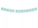 Baner HAPPY BIRTHDAY niebieski na urodziny roczek