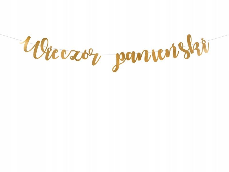 Baner napis na Wieczór Panieński złoty lustrzany Baner napis na Wieczór Panieński złoty lustrzany
