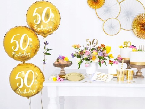 Dekoracja na 50 urodziny zestaw balonów + stojak Dekoracja na 50 urodziny zestaw balonów + stojak