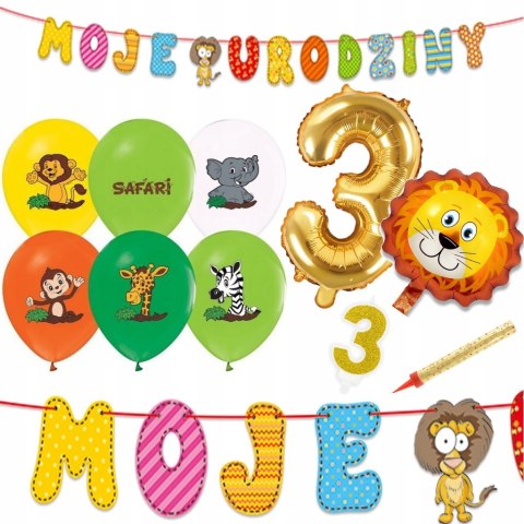 Dekoracje ozdoby balon cyfra 3 na trzecie urodziny Dekoracje ozdoby balon cyfra 3 na trzecie urodziny