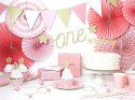 Girlanda flagietki różowe roczek chrzest narodziny