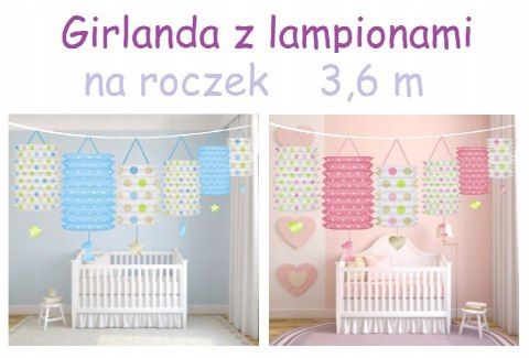 Girlanda lampiony błękitna dekoracje na roczek Girlanda lampiony błękitna dekoracje na roczek