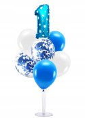 Stojak na balony z konfetti balon cyfra 1 ROCZEK Stojak na balony z konfetti balon cyfra 1 ROCZEK