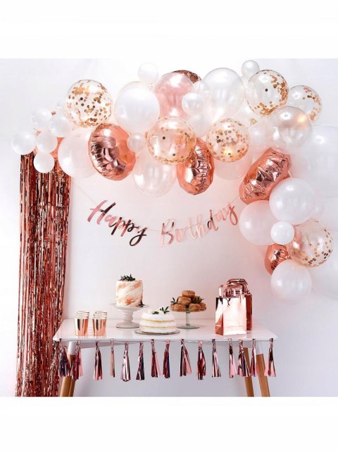 ZESTAW balony dekoracje rosegold na 10-99 urodziny ZESTAW balony dekoracje rosegold na 10-99 urodziny