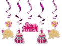 Zestaw urodzinowy balony na roczek 1 urodziny róż