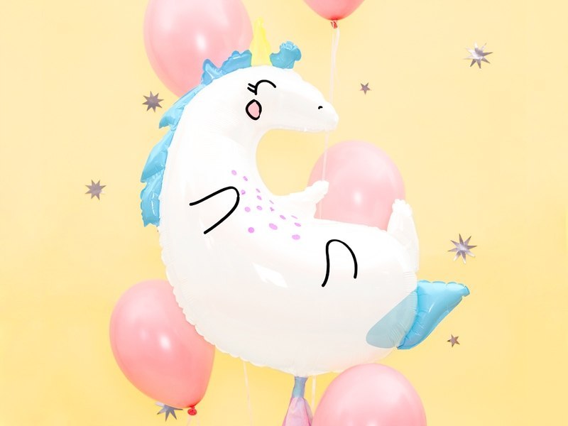 Balon JEDNOROŻEC z jednorożcem na hel 1-9 urodziny