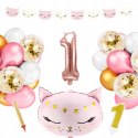 Balony z KOTEM ozdoby na Roczek cyfra 1-9 urodziny Balony z KOTEM ozdoby na Roczek cyfra 1-9 urodziny