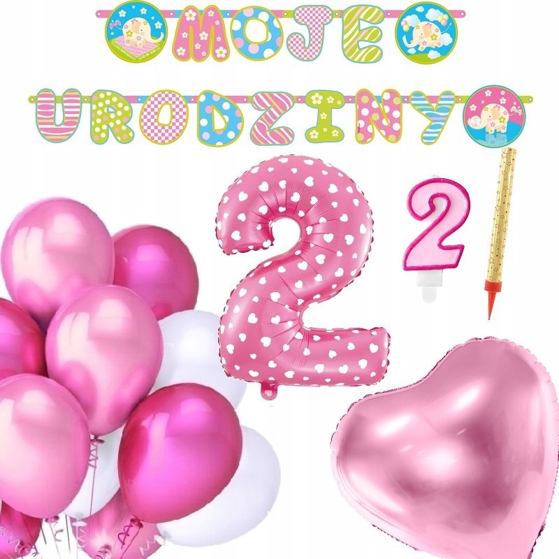 Dekoracje ozdoby balony cyfra 2 na drugie urodziny Dekoracje ozdoby balony cyfra 2 na drugie urodziny