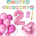 Dekoracje ozdoby balony cyfra 2 na drugie urodziny Dekoracje ozdoby balony cyfra 2 na drugie urodziny