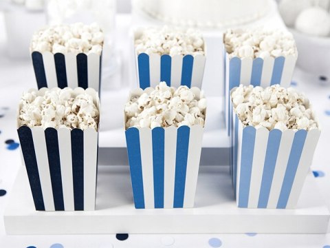 Pudełka na popcorn ozdoby na roczek baby shower x6 Pudełka na popcorn ozdoby na roczek baby shower x6