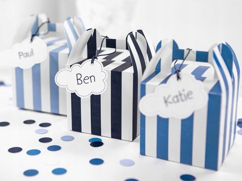 Pudełka na popcorn ozdoby na roczek baby shower x6 Pudełka na popcorn ozdoby na roczek baby shower x6