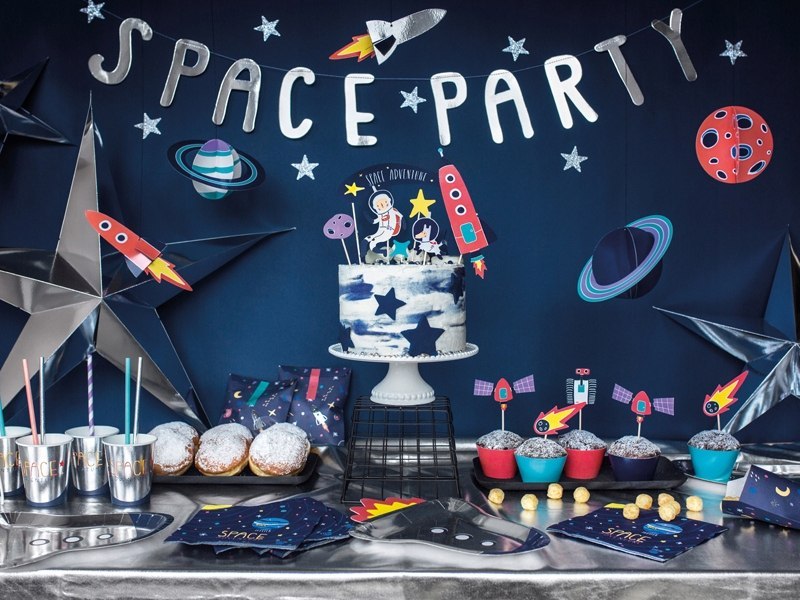 Topper pikery urodzinowe ozdoby na tort KOSMOS Topper pikery urodzinowe ozdoby na tort KOSMOS