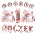 ZESTAW balony świeczka ozdoby na 1 urodziny ROCZEK