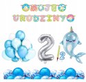 ZESTAW balony świeczka ozdoby na 2 LATKA urodziny ZESTAW balony świeczka ozdoby na 2 LATKA urodziny