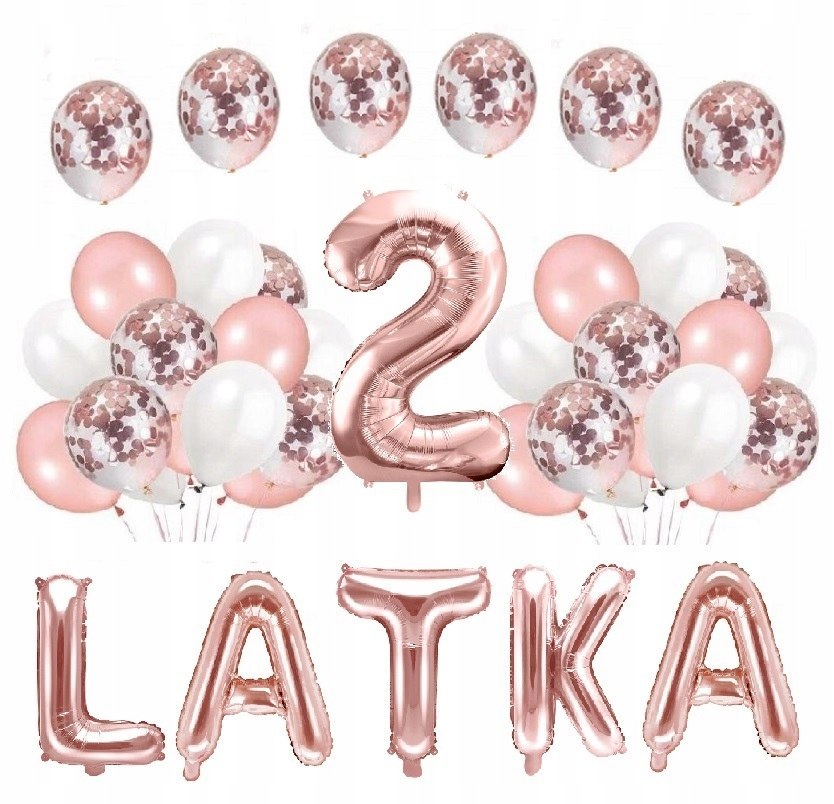 ZESTAW balony świeczka ozdoby na 2 LATKA urodziny ZESTAW balony świeczka ozdoby na 2 LATKA urodziny