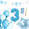 ZESTAW dekoracje balon cyfra na trzecie 3 urodziny ZESTAW dekoracje balon cyfra na trzecie 3 urodziny