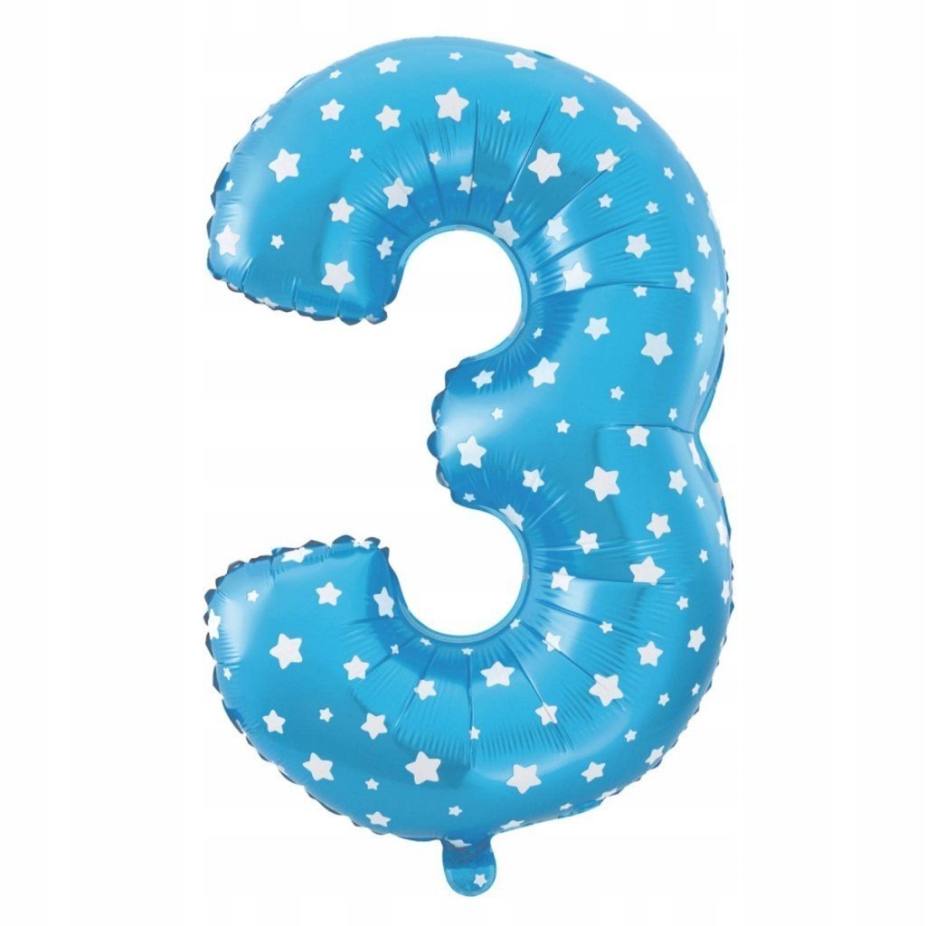 ZESTAW dekoracje balon cyfra na trzecie 3 urodziny