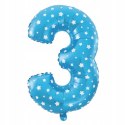 ZESTAW dekoracje balon cyfra na trzecie 3 urodziny ZESTAW dekoracje balon cyfra na trzecie 3 urodziny