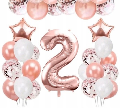 Balony dekoracje ozdoby ZESTAW na 2 latka urodziny Balony dekoracje ozdoby ZESTAW na 2 latka urodziny