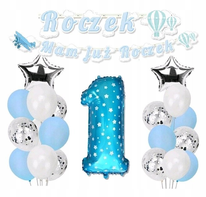 Balony dekoracje ozdoby ZESTAW na 2 latka urodziny