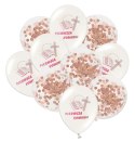 Balony rosegold komunijne na I Komunię z konfetti Balony rosegold komunijne na I Komunię z konfetti