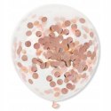 Balony rosegold komunijne na I Komunię z konfetti Balony rosegold komunijne na I Komunię z konfetti