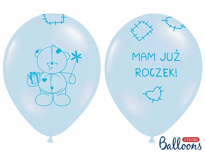 Balony z konfetti dekoracje na roczek 1 urodziny