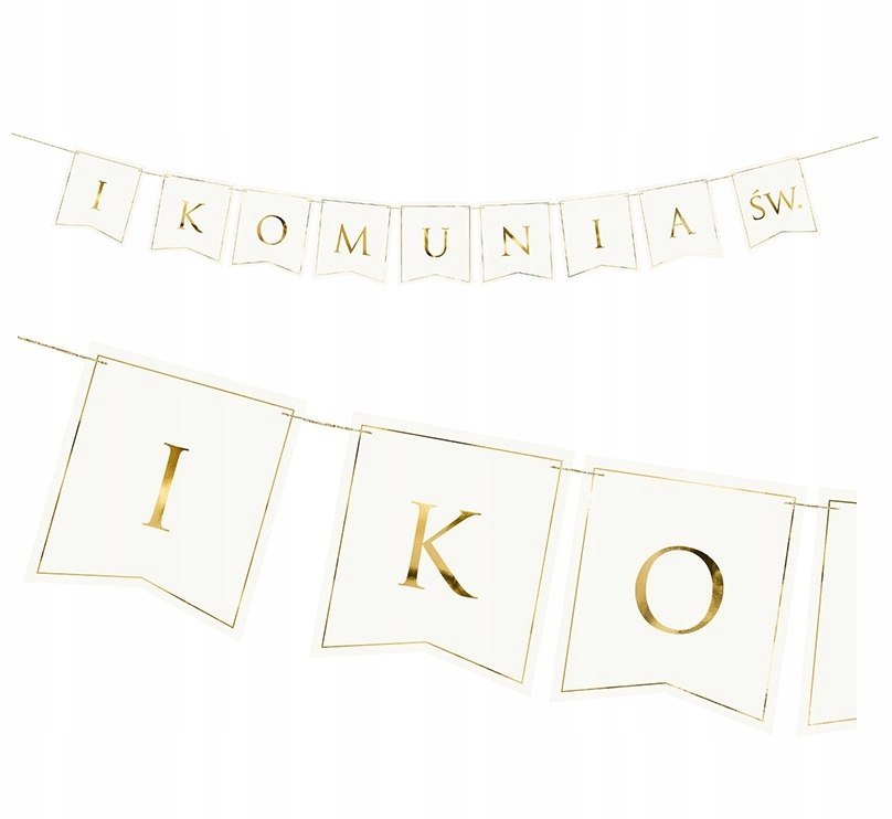 Baner I KOMUNIA napis girlanda dekoracja komunijna Baner I KOMUNIA napis girlanda dekoracja komunijna