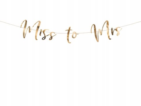 Baner MISS TO MRS wieczór panieński różowe złoto Baner MISS TO MRS wieczór panieński różowe złoto