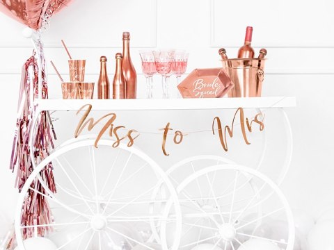Baner MISS TO MRS wieczór panieński różowe złoto Baner MISS TO MRS wieczór panieński różowe złoto