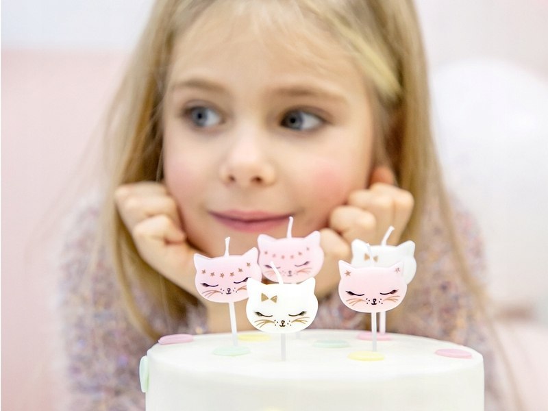Świeczki urodzinowe na tort z kotem kot koty 6szt