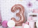 Zestaw balonów cyfra 3 trzecie urodziny rosegold Zestaw balonów cyfra 3 trzecie urodziny rosegold