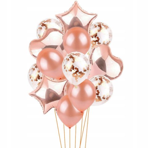 Zestaw balonów na roczek cyfra 1 rosegold urodziny Zestaw balonów na roczek cyfra 1 rosegold urodziny
