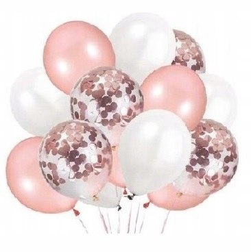 Zestaw balonów na roczek cyfra 1 rosegold urodziny