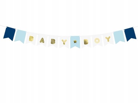 Girlanda na Baby Shower narodziny chłopca BABY BOY Girlanda na Baby Shower narodziny chłopca BABY BOY