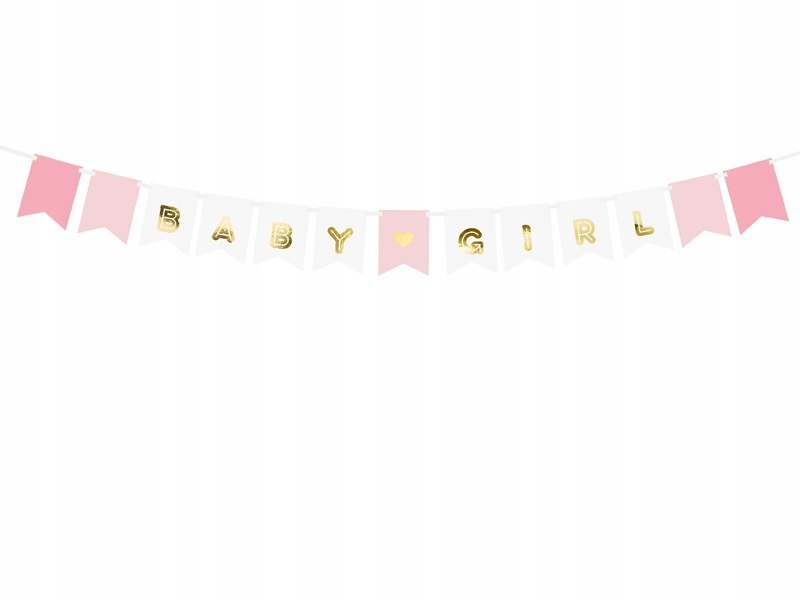 Girlanda na Baby Shower narodziny dziewczynki GIRL Girlanda na Baby Shower narodziny dziewczynki GIRL