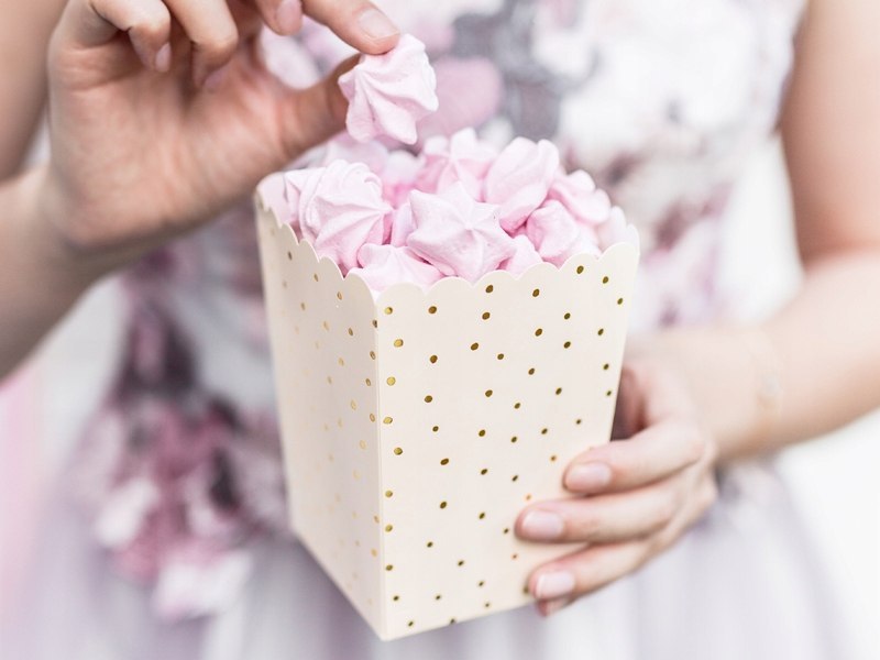 Pudełka na popcorn urodziny chrzest baby shower x6 Pudełka na popcorn urodziny chrzest baby shower x6