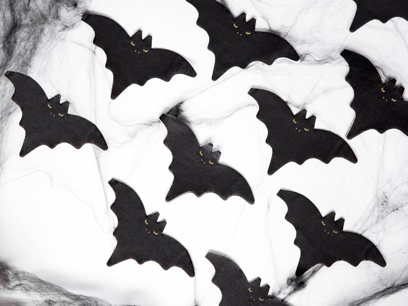 Serwetki czarne NIETOPERZ gadżety na Halloween x20 Serwetki czarne NIETOPERZ gadżety na Halloween x20