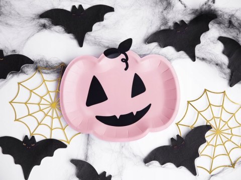 Talerzyki różowa DYNIA na Halloween dla dzieci x6 Talerzyki różowa DYNIA na Halloween dla dzieci x6